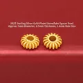 S925 sterling silver gold-plated snowflake spacer beads for DIY bracelet jewelry making - Snowflake Spacer / One (JHF63482)