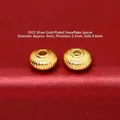 S925 gold-plated sterling silver saucer spacer beads with engraved spiral pattern - Snowflake Spacer / One (JHF63481)