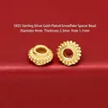 S925 sterling silver gold-plated spacer bead 4mm for DIY jewelry making - Snowflake Spacer (JHF63484)
