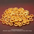S925 sterling silver gold-plated flying saucer spacer beads for DIY jewelry making - Hammered Spacer Thick (JHF63477)