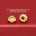 Golden S925 sterling silver gold plated snowflake spacer bead for DIY bracelet - Snowflake Spacer (JHF63483)