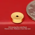 S925 gold-plated sterling silver saucer spacer bead with 8mm diameter for DIY jewelry - 8mm Straight Cut Spacer (JHF63507)