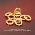 Premium S925 gold-plated silver twisted spacer beads for DIY jewelry making accessories - Large Twist Pattern Spacer (JHF63490)