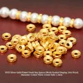 S925 sterling silver gold-plated Greek key spacer beads for DIY jewelry making - Diameter 4.4mm Fret Spacer (JHF63496)