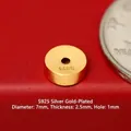 Gold-plated S925 sterling silver flying saucer spacer bead for DIY jewelry craft - 7mm Straight Cut Spacer (JHF63508)
