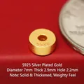 Handmade S925 sterling silver gold-plated saucer spacer bead for DIY jewelry accessories - 7mm Solid Straight Cut Spacer (JHF63509)