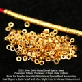 S925 sterling silver gold-plated mini spacer beads for DIY jewelry making crafts - Bracelet Weaving Small Spacer (JHF63492)