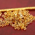 Premium gold-plated S925 silver threaded saucer spacer beads for DIY bracelet kits - Bracelet Weaving Small Spacer (JHF63493)