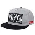 Cappellino da baseball snapback hip-hop regolabile grigio e nero con patch di lettere - Grigio