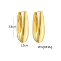 Elegant polished gold waterdrop hoop earrings, size 3.8cm x 1.2cm, weight 16g SKU - Gold / Extra Large