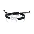 Handgefertigtes schwarzes geflochtenes Armband mit Lucifer-Siegel-Totem aus Stahl - Stahl Stil 1 (Siegel von Luzifer)