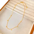 Gold-plated titanium steel necklace with dainty butterfly and crystal charms - Rhinestone Butterfly Pendant Necklace (X558)