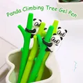 Creative panda climbing bamboo gel pen featuring a cute cartoon 3D panda decoration - 熊猫上树(随机) / 0.5mm