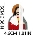 Jesus Bestickter Aufnäher für Kleidung, 6x4,6 cm Größe Detailansicht - Jesus Stil 13