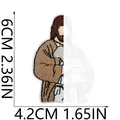 Detaillierte Messanleitung für Jesus-Charakter-Stickpatch, Größe 6 cm x 4,2 cm. - Jesus Stil 17