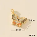 Eleganter Schmetterling Anhänger mit Zirkonia Mikro-Pave und lebendigen Kristalldetails - Schmetterling (D5001JZB)