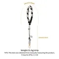 Handmade woven daisy cup lanyard in black and white with adjustable cord - Black