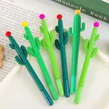 Creative cartoon cactus shaped gel pens in various green tones for office stationery - 仙人掌(随机) / 0.5mm