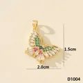Ciondolo a farfalla con zirconi micro-pavé colorati ed elegante finitura dorata - Farfalla (D5001JBL)