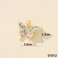 Ciondolo a farfalla placcato oro con zirconi micro-pavé, misura 2,0 x 1,5 cm. - Farfalla (D5005JC)