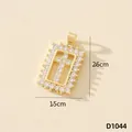 Ciondolo a croce rettangolare placcato oro con micro zirconi per donna, 2,6 x 1,5 cm - Croce (D1044)