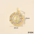 Ciondolo religioso Madonna di Guadalupe in zircone micro-pave dorato da 2,3 cm - Vergine Maria (D1054)