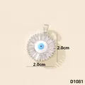 Elegante ciondolo malocchio in zirconi micro-pavé da 2,0 cm per collane femminili - Malocchio (D1081)