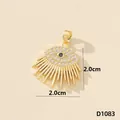 Pendente occhio di Allah in zirconi micro-pavé con dettagli ciglia radiose oro - Malocchio (D1083)