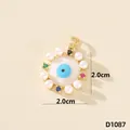 Pendente occhio di Allah con perle e zirconi, gioielli moda, diametro 2 cm. - Malocchio (D1087)