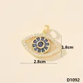 Ciondolo malocchio di lusso in zirconi micro-pave, dimensioni 1,8 cm x 2,8 cm - Malocchio (D1092)