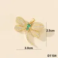 Pendente libellula con zirconi micro-pave e accenti verdi, misura 2,5x3,0cm - Libellula (D1104)