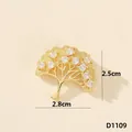 Elegante ciondolo ad albero dorato con zirconi micro-pave, misura 2,8cm x 2,5cm. - Albero della Vita (D1109)