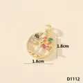 Ciondolo Albero della Vita dorato con zirconi colorati micro-intarsiati, 1,8 cm - Albero della Vita (D1112)