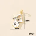 Elegante ciondolo Mano di Fatima in oro con zirconi colorati e smalto bianco raffinato - Mano di Fatima (D1127)