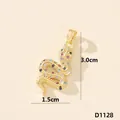 Elegante ciondolo a serpente con zirconi colorati micro-pavè, misura 3,0x1,5 cm - Serpente (D1128)