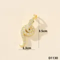 Ciondolo a serpente in micro-pavé di zirconi per donna, finitura oro, 3,5x1,3 cm - Serpente (D1130)