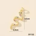 Elegante ciondolo a forma di serpente con zirconi colorati e placcatura in oro fine - Serpente (D1132)