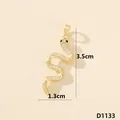 Elegante pendente a serpente dorato con micro-pavé di zirconi per collane alla moda e chic - Serpente (D1133)