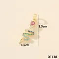 Elegante ciondolo a serpente in zircone colorato oro con dimensioni di 3,5 cm. - Serpente (D1138)