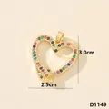 Pendaglio a cuore di serpente con zirconi colorati micro-incastonati per moda - Serpente (D1149)