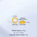Vue macro détaillée de perles d'espacement texturées en or pour bijoux artisanaux - Espaceur Martelé 4.6mm (G-72-14) / 1 Pièce / Or