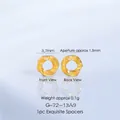 Vue détaillée d'une perle d'espacement torsadée dorée de 3,7 mm pour la bijouterie - Espaceur Torsadé 3.8mm (G-72-13) / 1 Pièce / Or