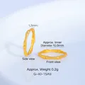 Detailed view of sand gold bamboo ring showing 10mm inner diameter and 0.2g weight - 12mm Bamboo Joint Ring (G-40-15)
