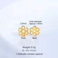 Vue détaillée des intercalaires de bijoux en forme de fleur dorée à six pétales - Calotte Fleur à Six Feuilles 5.4mm (G-39-24) / 1 Pièce / Or