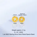 Perle d'espacement ronde de 4mm en argent S925 plaqué or pour création bijoux - Espaceur Lisse 4mm (G-52-20) / 1 Pièce / Or