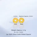 Détail d'une perle intercalaire en argent S925 plaqué or de 5,6 mm pour bijoux - Espaceur Concave Double Face 5.6mm (G-54-15) / 1 Pièce / Or