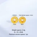 Détail des perles d'espacement dorées en forme de fleur creuse pour bijoux DIY - Espaceur Pièce de Monnaie 6mm (G-19-25) / 1 Pièce / Or