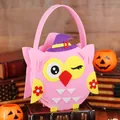 Handmade pink felt owl Halloween candy bag for kids trick or treat party gift storage - Halloween Bag (Owl)