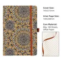 Vintage Bohemian mandala cork notebook 145x215mm with 100 sheets of lined paper - A5 / Golden Sunflower Pattern