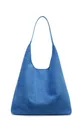 Elegant blue suede large capacity tote bag for women's daily commute and casual use - 32*20*13 / Blue